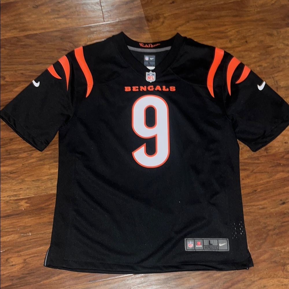 Nike Black and Orange Bengals Jersey
